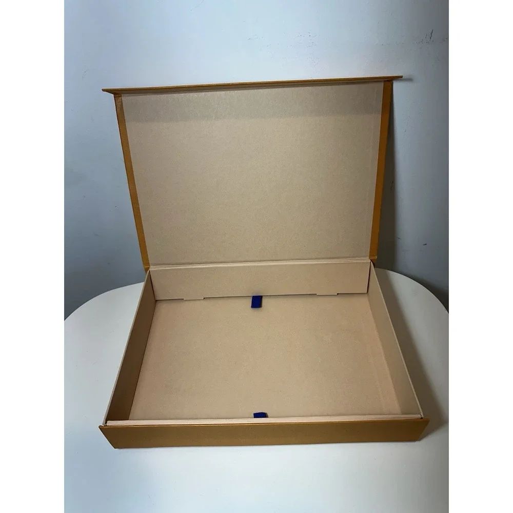 Louis Vuitton Empty Magnetic Gift Box Orange Storage Case 12x8x2 Authentic FLAW